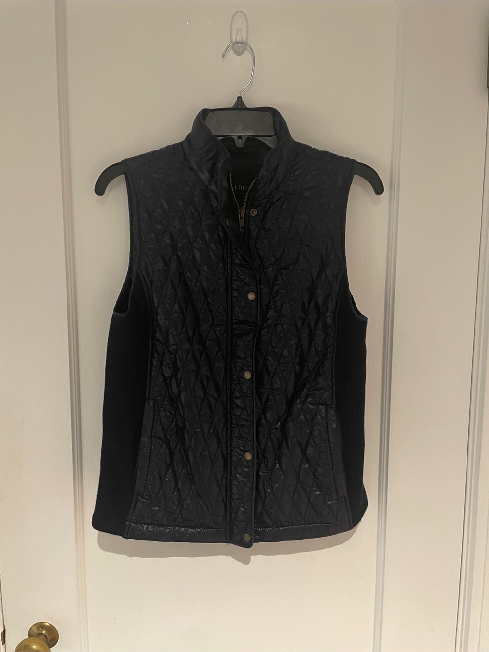 Talbots Navy Blue Quilted Sleeveless Vest